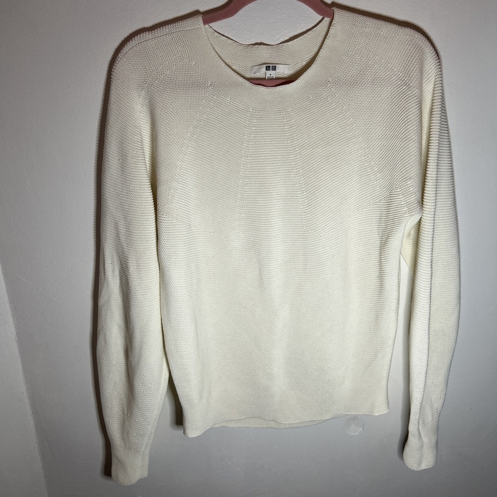 Uniqlo Sweater Women's Small Woven Knitted Long Sleeve Stretch Classic Blouse